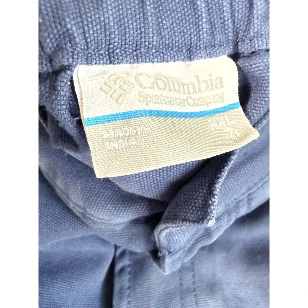 Columbia PFG Fishing Cargo Shorts Mens XXL Blue Utility Cotton